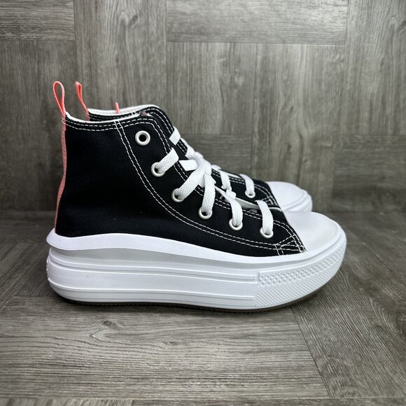 Converse Move Hi Kids size 13 Black White Platform Shoes - Picture 1 of 8